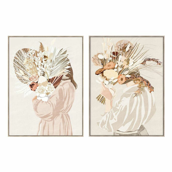 Tablou DKD Home Decor 90 x 4 x 120 cm Buchet Urban (2 Unități)