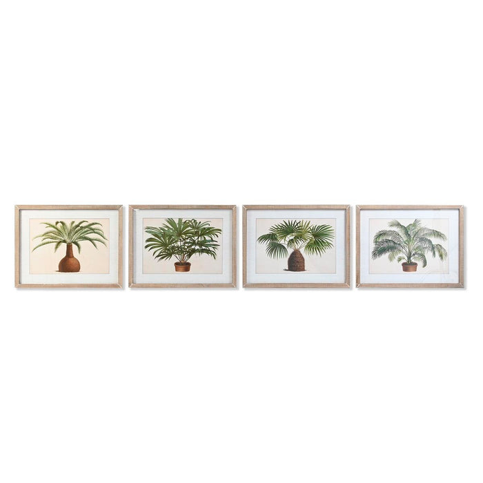 Tablou DKD Home Decor 65 x 2 x 50 cm Palmieri Tropical (4 Piese)