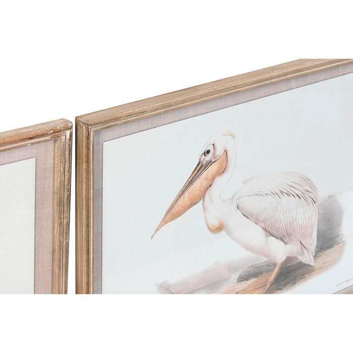 Tablou DKD Home Decor 70 x 2,5 x 50 cm Tradiţional Păsări (6 Piese)