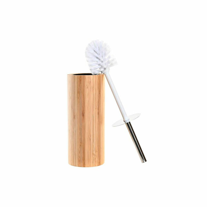 Perie pentru toaletă DKD Home Decor Argintiu Natural Metal Bambus 10 x 10 x 36,8 cm