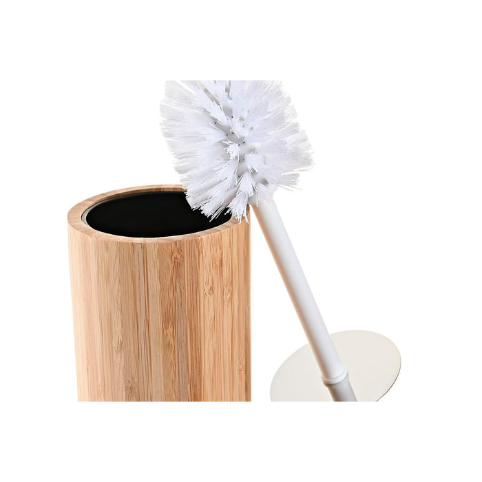 Perie pentru toaletă DKD Home Decor Argintiu Natural Metal Bambus 10 x 10 x 36,8 cm