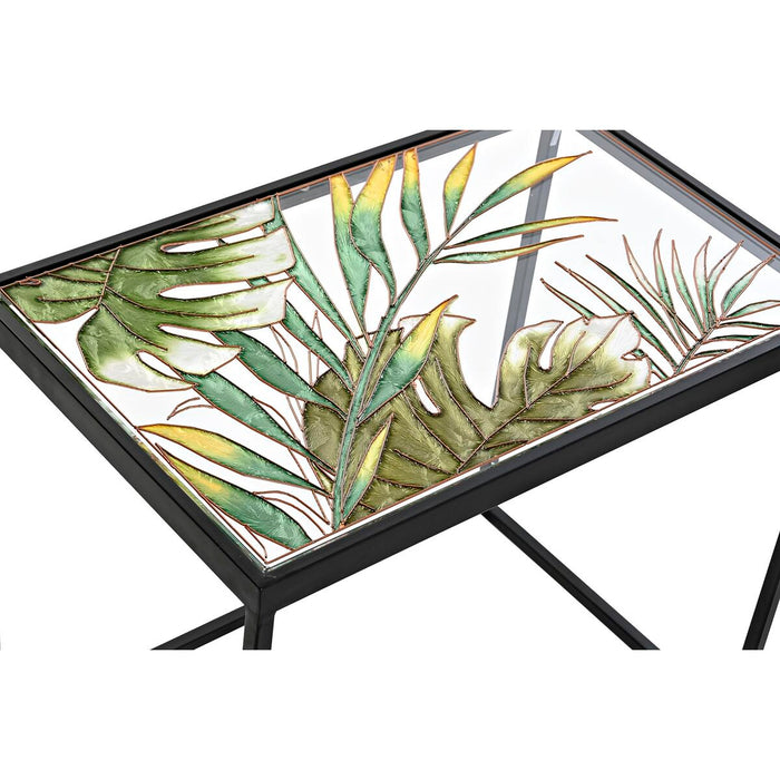 Set de 3 mese DKD Home Decor Negru Verde Auriu* 60 x 40 x 50 cm
