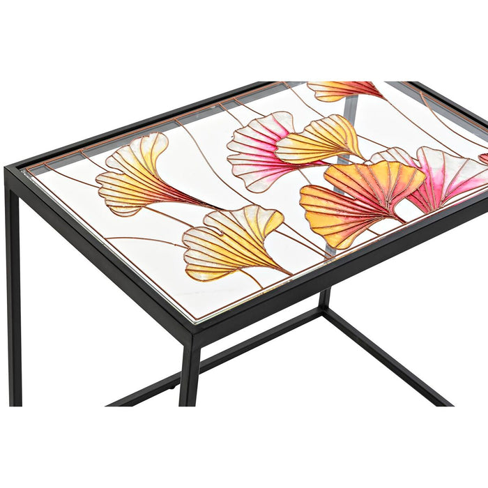 Set de 3 mese DKD Home Decor Galben Negru Roz Auriu* 60 x 40 x 50 cm
