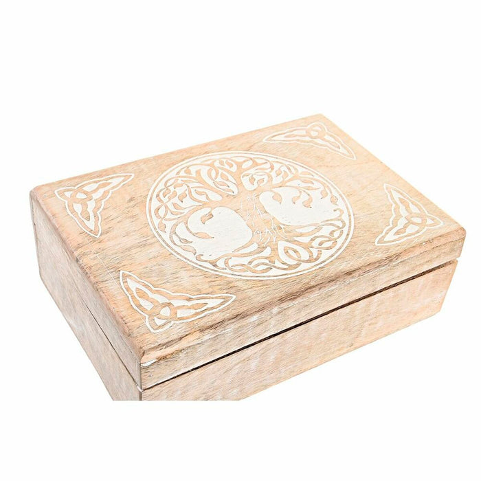 Set de Cutii Decorative DKD Home Decor Maro Alb Lemn de mango 25 x 17 x 8 cm (2 Unități)