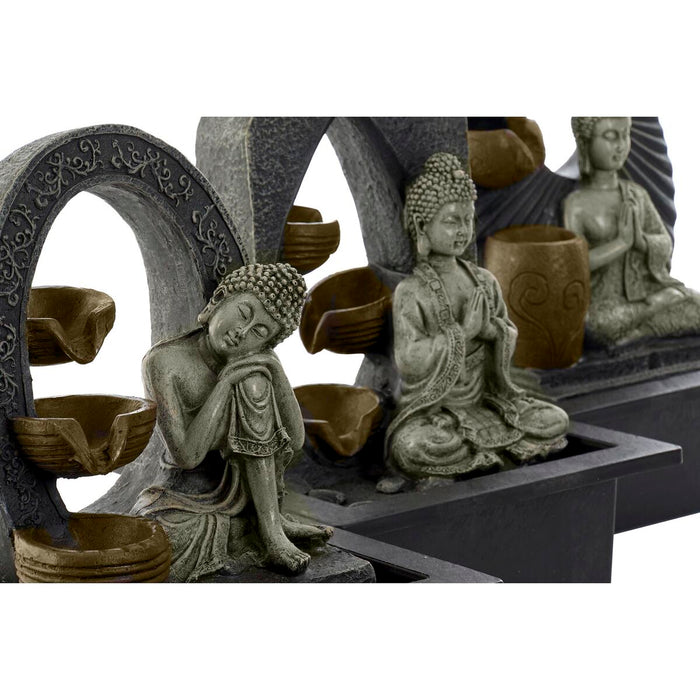 Fântână de Grădină DKD Home Decor Buda Rășină 15 x 15 x 25 cm Oriental (3 Piese)