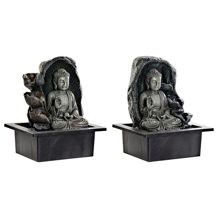 Fântână de Grădină DKD Home Decor 21 x 17,5 x 25 cm Buda Rășină Oriental (2 Unități)