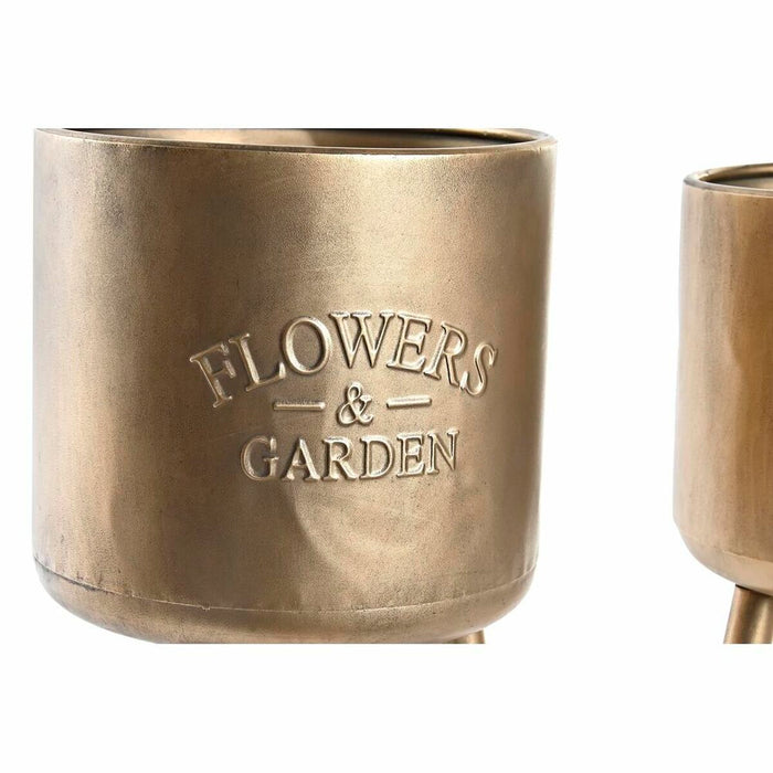 Set de jardiniere DKD Home Decor 25,5 x 25,5 x 44 cm Metal (2 Unități)