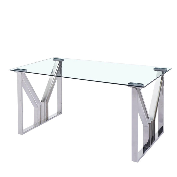 Masă de Sufragerie DKD Home Decor Geam Oțel (180 x 90 x 75 cm)