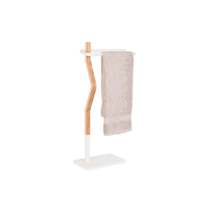Suport pentru Prosoape cu Picior DKD Home Decor Lemn Oțel Alb (43,5 x 20 x 85 cm)