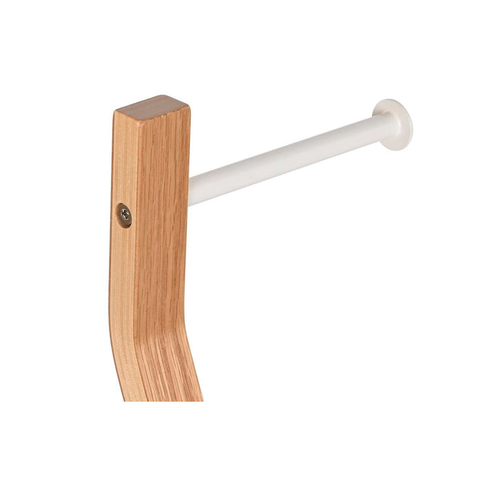 Suport pentru hârtie igienică cu suport pentru perie WC DKD Home Decor Natural Lemn Oțel 18,5 x 18,5 x 75 cm