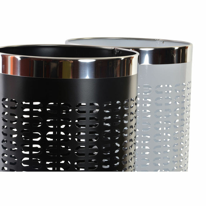 Suport pentru umbrele DKD Home Decor 23 x 50 cm Alb Negru Oțel 23 x 23 x 50 cm (2 Unități)