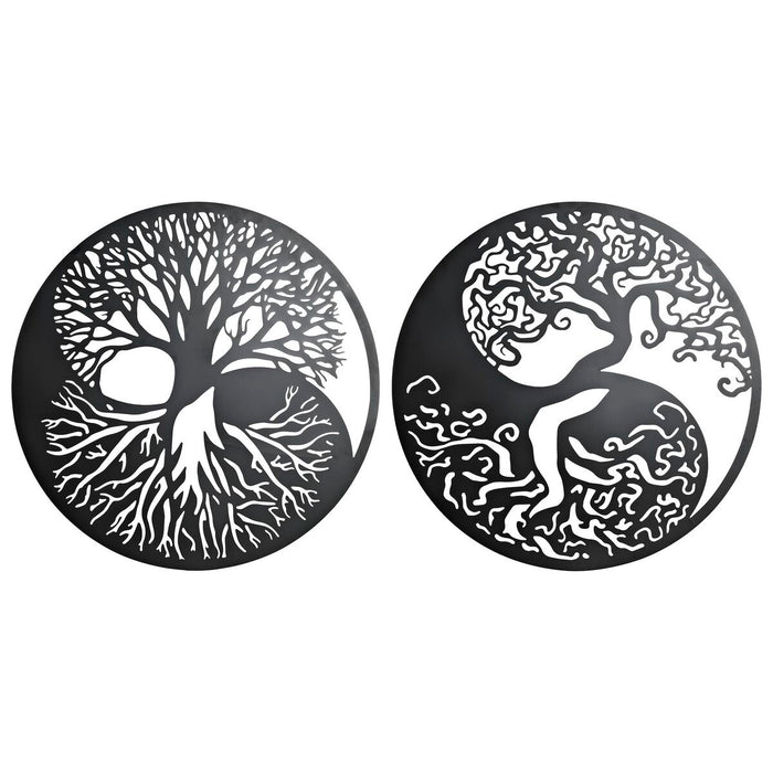 Decorațiune de Perete DKD Home Decor 98 x 1 x 98 cm 100 x 1 x 100 cm Negru Oriental (2 Unități)