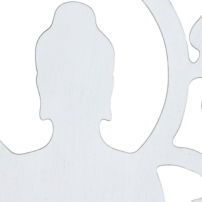 Decorațiune de Perete DKD Home Decor Alb Negru Buda Oriental 100 x 1 x 100 cm (2 Unități)