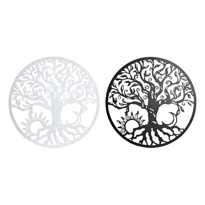 Decorațiune de Perete DKD Home Decor 100 x 1 x 100 cm Negru Alb Indian (2 Unități)