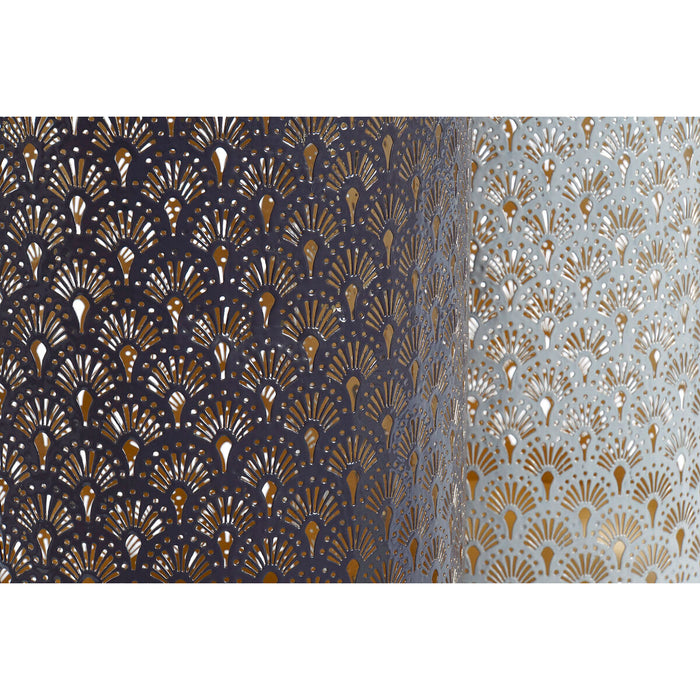 Suport de Lumânări DKD Home Decor Bej Aluminiu 24 x 24 x 57 cm Mov (2 Unități)