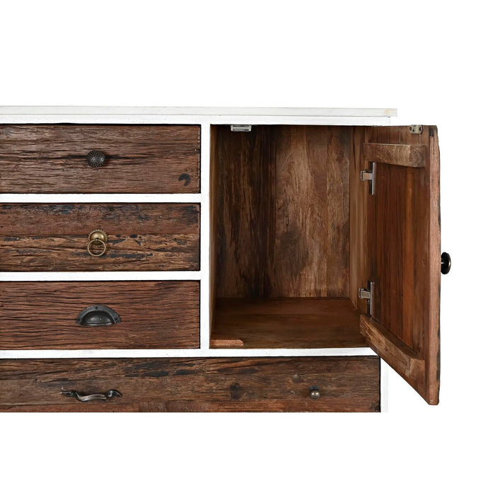 Dulap cu Sertare DKD Home Decor Metal Alb Colonial Maro închis Lemn de mango (72 x 50 x 75 cm)