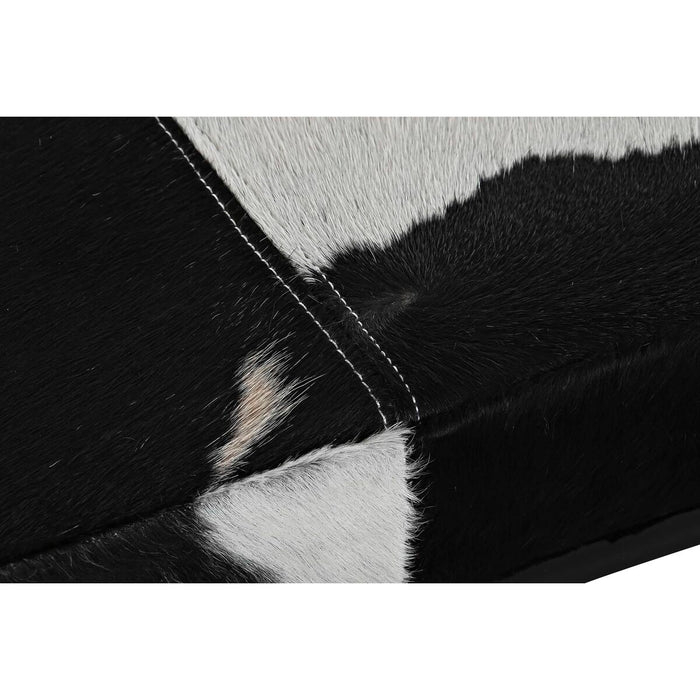 Foot-of-bed Bench DKD Home Decor Negru Bej Metal Maro Piele Alb Colonial (120 x 40 x 50 cm)