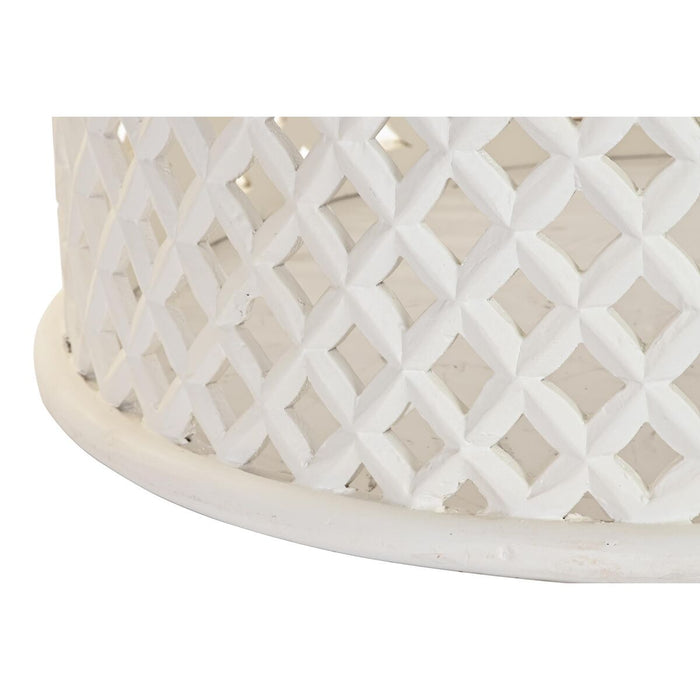 Masa de Cafea DKD Home Decor Alb Natural Aluminiu Lemn de mango 81 x 81 x 45 cm