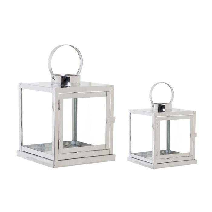 Lanterne DKD Home Decor Cromat Geam Argintiu Metal (26 x 26 x 30 cm)