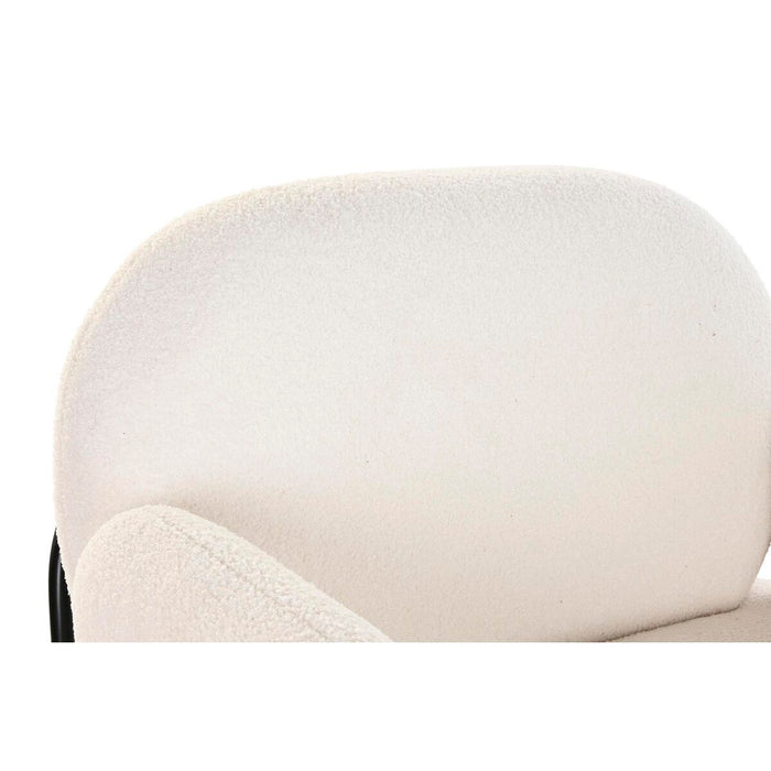 Fotoliu DKD Home Decor 86 x 74 x 77 cm Negru Metal Alb