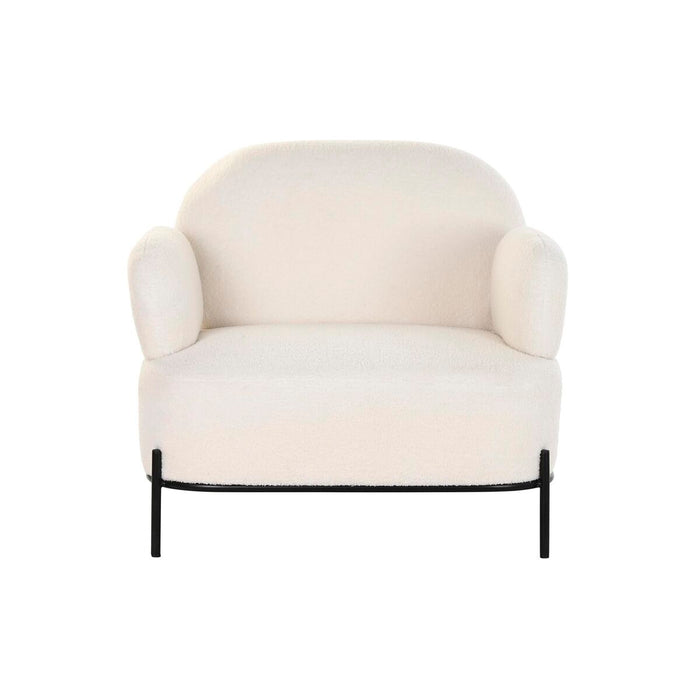 Fotoliu DKD Home Decor 86 x 74 x 77 cm Negru Metal Alb