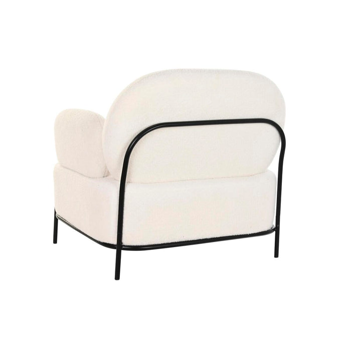Fotoliu DKD Home Decor 86 x 74 x 77 cm Negru Metal Alb