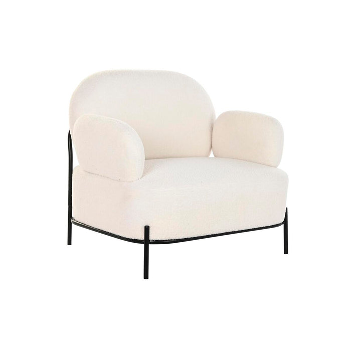 Fotoliu DKD Home Decor 86 x 74 x 77 cm Negru Metal Alb