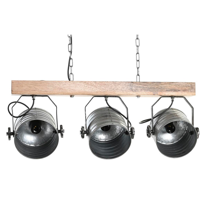 Lustră DKD Home Decor Maro Argintiu Fier Lemn de mango 50 W 72 x 16 x 32 cm