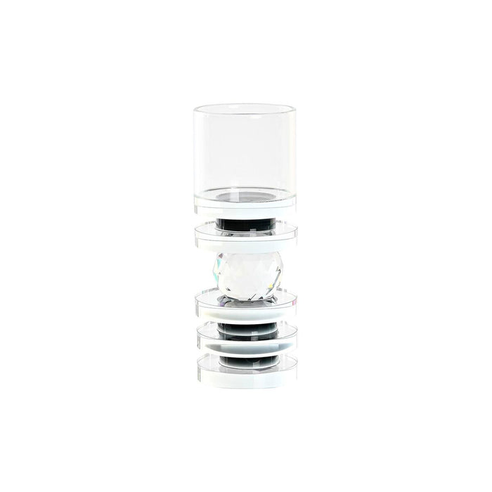 Suport de Lumânări DKD Home Decor Albastru Negru Geam 6 x 6 x 16 cm