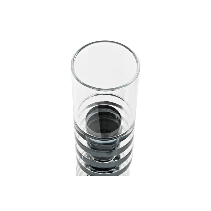 Suport de Lumânări DKD Home Decor 6 x 6 x 28 cm Geam Negru Transparent