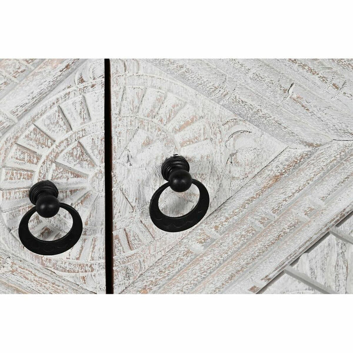 Mobilă TV DKD Home Decor 180 x 40 x 60 cm Negru Metal Alb Lemn de mango