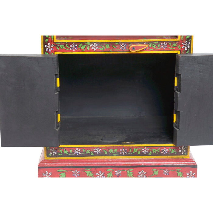 Noptieră DKD Home Decor Roșu Multicolor Lemn de mango Lemn MDF 48 x 36 x 74 cm