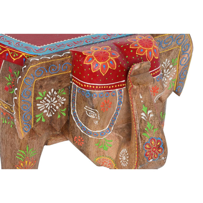 Masa laterală DKD Home Decor Elefant Multicolor Lemn Lemn de mango 48 x 35,5 x 36,8 cm