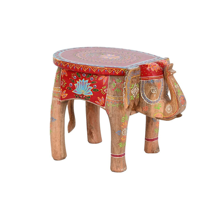Masa laterală DKD Home Decor Elefant Multicolor Lemn Lemn de mango 48 x 35,5 x 36,8 cm