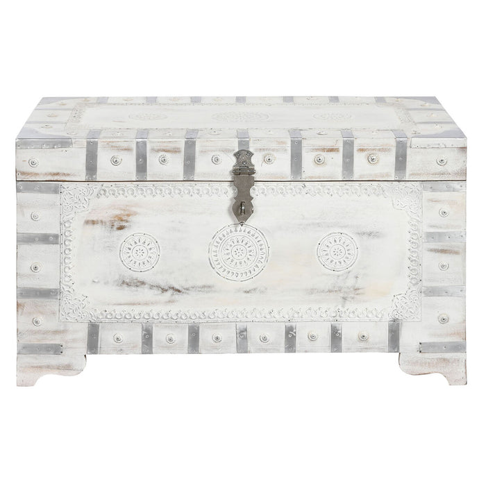 Cufăr DKD Home Decor Alb Maro Deschis Lemn de mango 78,7 x 43 x 45,7 cm
