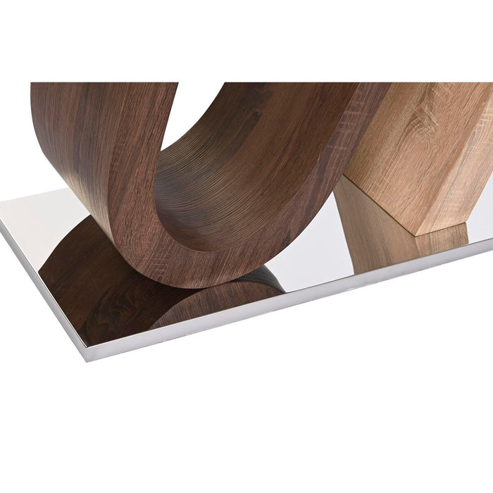 Console DKD Home Decor Lemn MDF Natural Maro Transparent Argintiu Oțel 120 x 40 x 76 cm