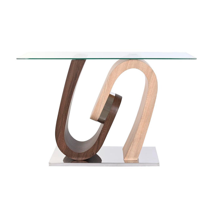 Console DKD Home Decor Lemn MDF Natural Maro Transparent Argintiu Oțel 120 x 40 x 76 cm