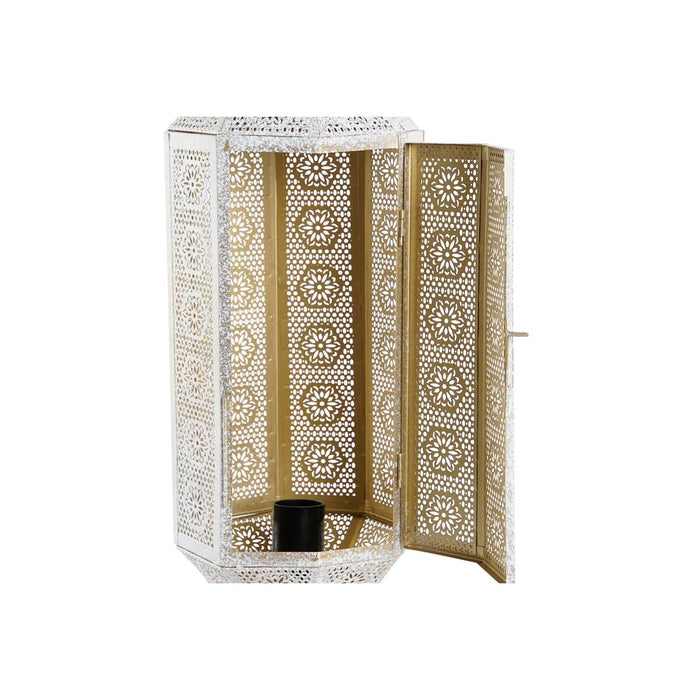 Lampă de masă DKD Home Decor Auriu* Metal Alb 17 x 17 x 54 cm 220 V 50 W