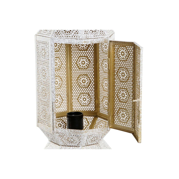 Lampă de masă DKD Home Decor Auriu* Metal Alb 220 V 50 W 17 x 17 x 46 cm