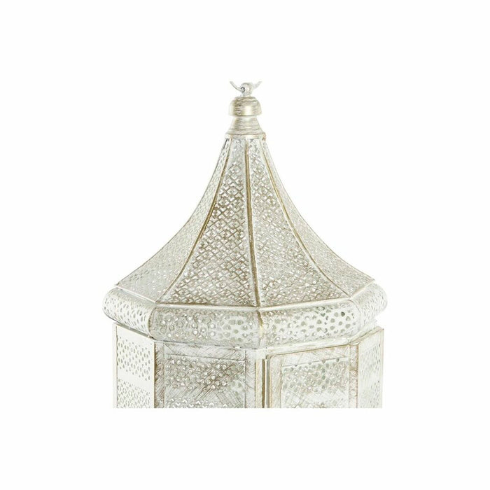 Lucerna DKD Home Decor 2 Unități Alb Auriu* Metal Geam Arab Finisaj învechit 30 x 30 x 71 cm (2 Unități)