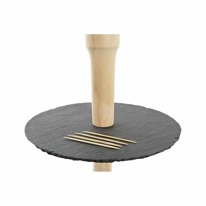 Tavă pentru gustari DKD Home Decor Stand cu 3 niveluri Bambus Slate 28 x 28 x 39,5 cm