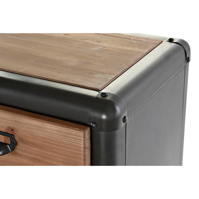 Dulap cu Sertare DKD Home Decor Brad Negru Metal Maro (80 x 40 x 95 cm)