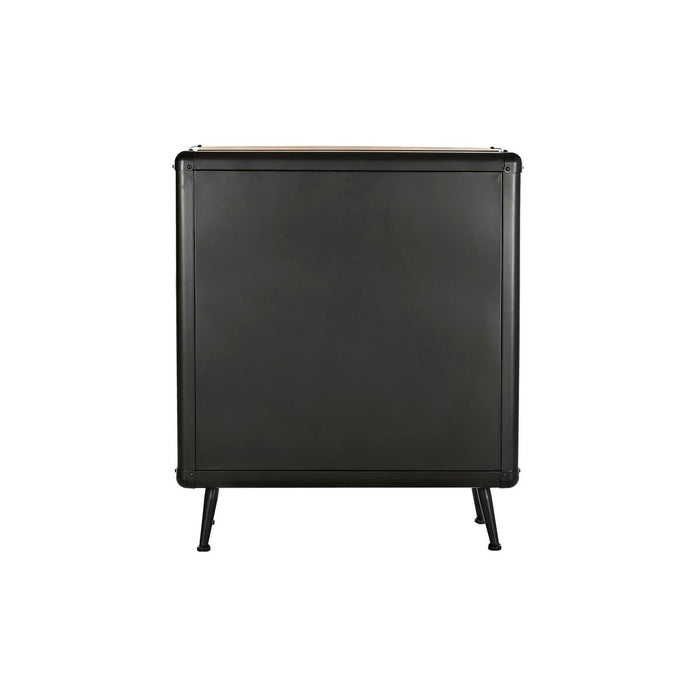 Dulap cu Sertare DKD Home Decor Brad Negru Metal Maro (80 x 40 x 95 cm)