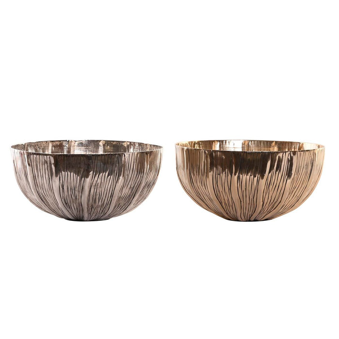 Decorațiune pentru Centrul Mesei DKD Home Decor 27 x 27 x 13 cm Argintiu Auriu* Modern (2 Unități)