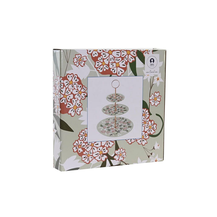 Fructieră DKD Home Decor Verde Bej Metal Porțelan 27 x 27 x 34 cm