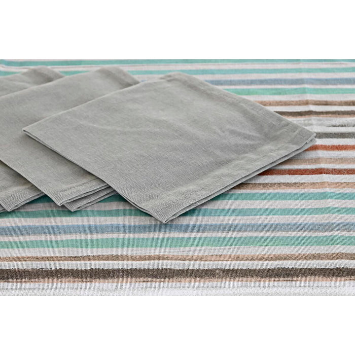 Față de masă și șervete DKD Home Decor 2 Unități 150 x 150 x 0,5 cm Gri Albastru celest