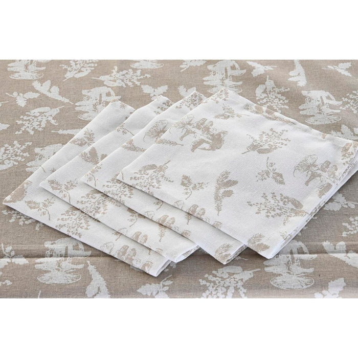 Față de masă și șervete DKD Home Decor 9 Piese 2 Unități 150 x 250 x 0,5 cm Bej Roz Alb Verde Maro Deschis