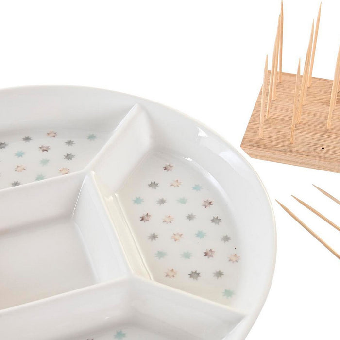 Tavă pentru gustari DKD Home Decor 23,5 x 23,5 x 3 cm Multicolor Gresie