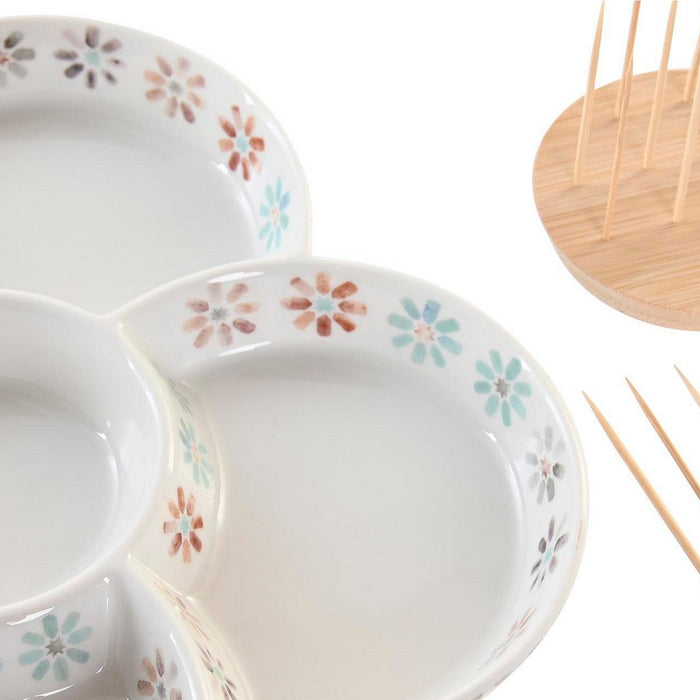 Tavă pentru gustari DKD Home Decor Multicolor 22 x 22 x 3 cm Gresie