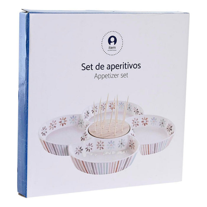 Tavă pentru gustari DKD Home Decor Multicolor 22 x 22 x 3 cm Gresie